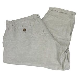 Banana Republic Beige Linen Blend Capri Cropped Pants SZ 14 Breathable Lagenlook